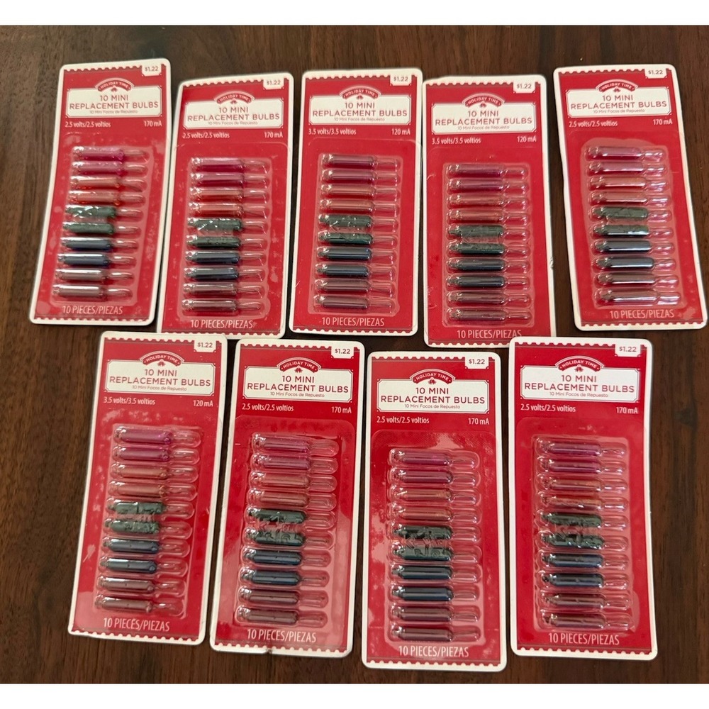 Holiday Time 2.5 V Mini 10 Ct Replacement Multi-Color Bulbs 2.5volt Lot of 9 NEW